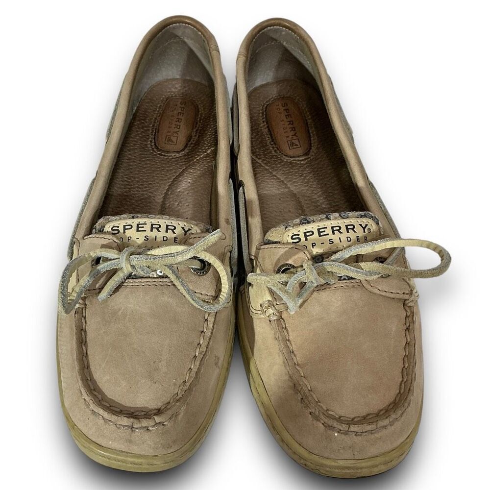 Sperry 1172 Topsider Top-Sider Angelfish Leopard Print Sequin Slip On Boat Shoes - Picture 2 of 10